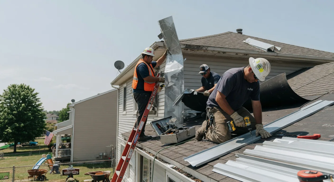 Storm Damage Metal Roof Repair in Parkdale, AR